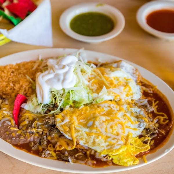 Carne asada chilaquiles